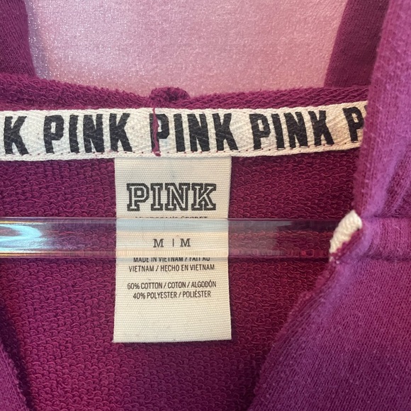 PINK Victoria's Secret Maroon Hoodie with White Accents - Picture 5 of 6